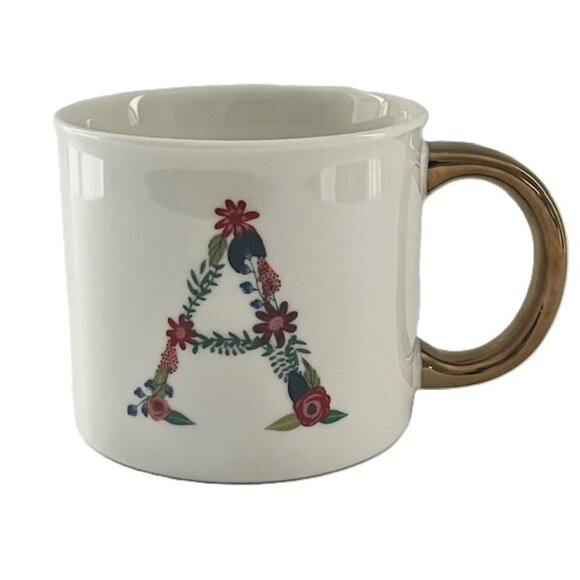 Opal House Monogram Initial "A" Mug Floral Coffee Tea - Picture 1 of 4